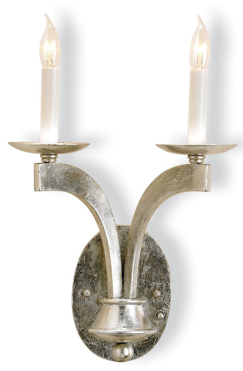 Currey and Company - 5022 - Two Light Wall Sconce - Venus - Contemporary Silver Leaf