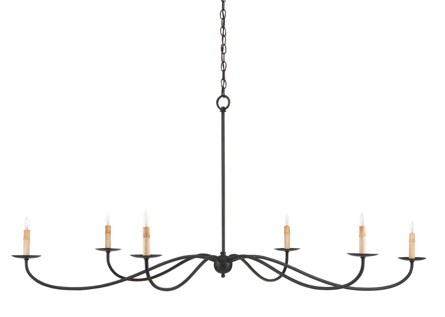 Currey and Company - 9267 - Six Light Chandelier - Saxon - Zanzibar Black