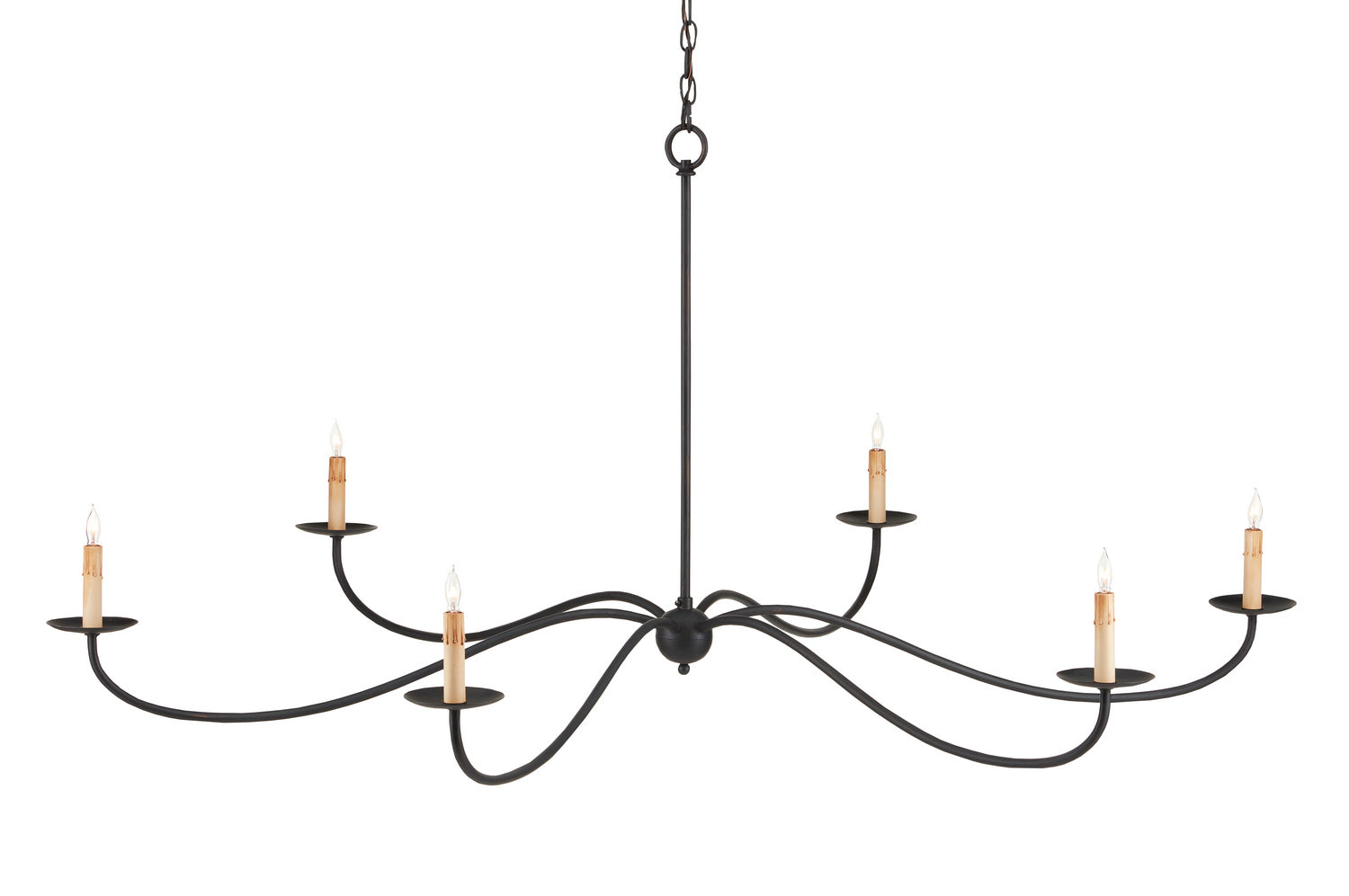 Currey and Company - 9267 - Six Light Chandelier - Saxon - Zanzibar Black