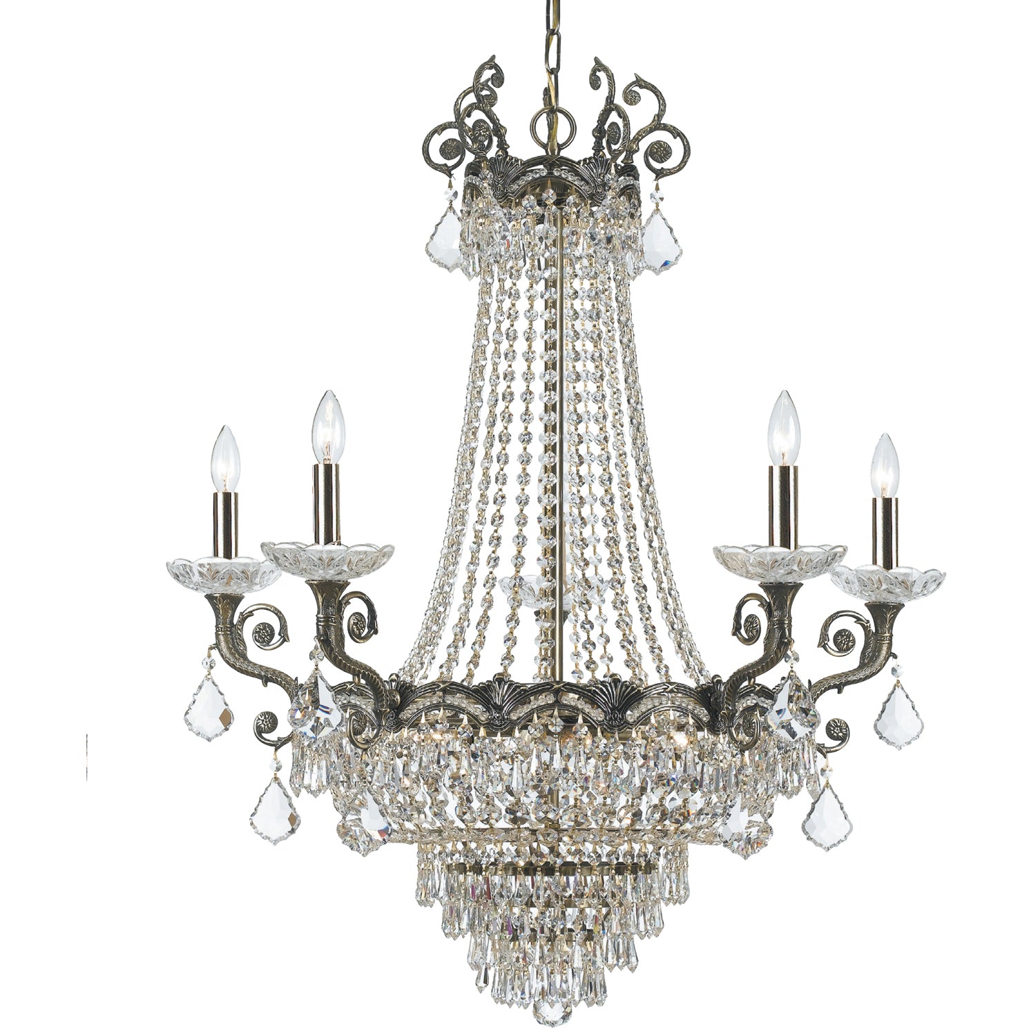 Crystorama - 1486-HB-CL-MWP - 11 Light Chandelier - Majestic - Historic Brass