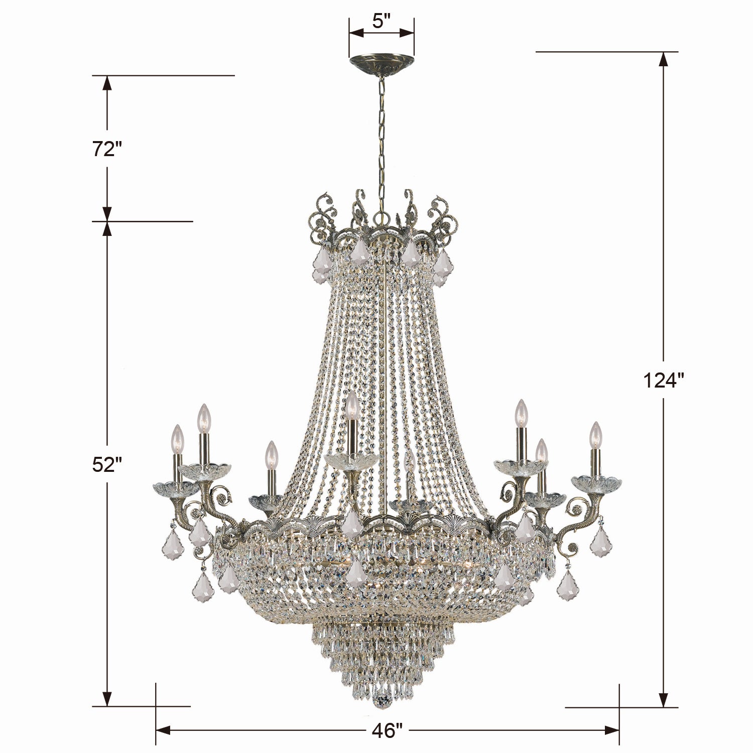 Crystorama - 1488-HB-CL-MWP - 20 Light Chandelier - Majestic - Historic Brass