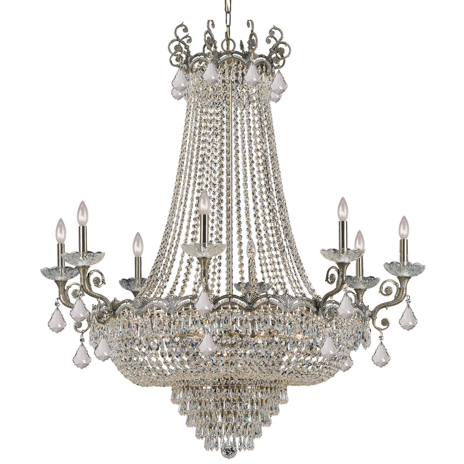 Crystorama - 1488-HB-CL-SAQ - 20 Light Chandelier - Majestic - Historic Brass