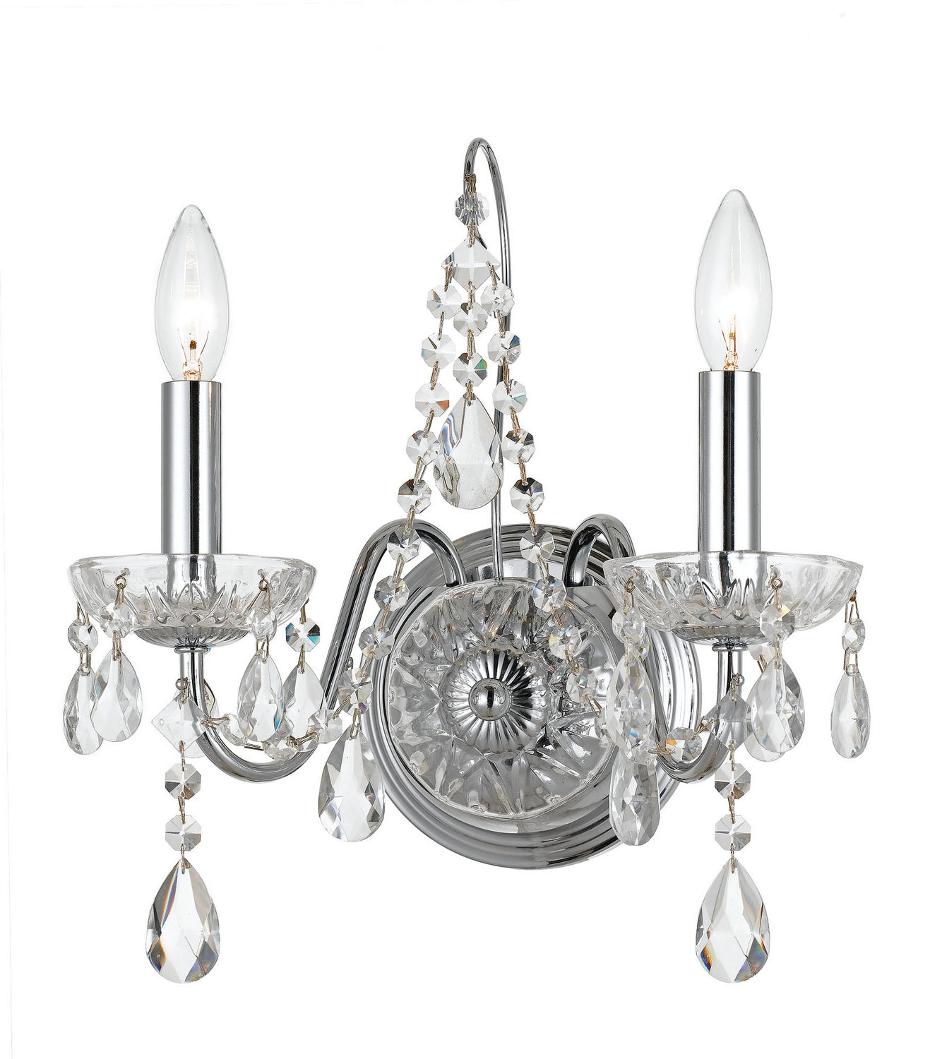 Crystorama - 3222-CH-CL-MWP - Two Light Wall Sconce - Imperial - Polished Chrome