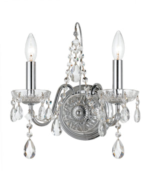 Crystorama - 3222-CH-CL-S - Two Light Wall Sconce - Imperial - Polished Chrome