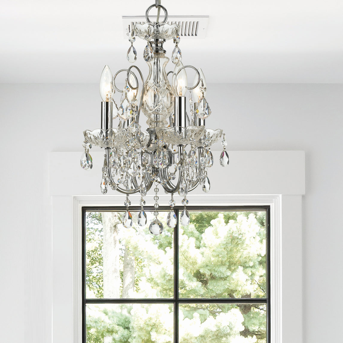 Crystorama - 3224-CH-CL-MWP - Four Light Mini Chandelier - Imperial - Polished Chrome