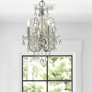 Crystorama - 3224-CH-CL-SAQ - Four Light Mini Chandelier - Imperial - Polished Chrome