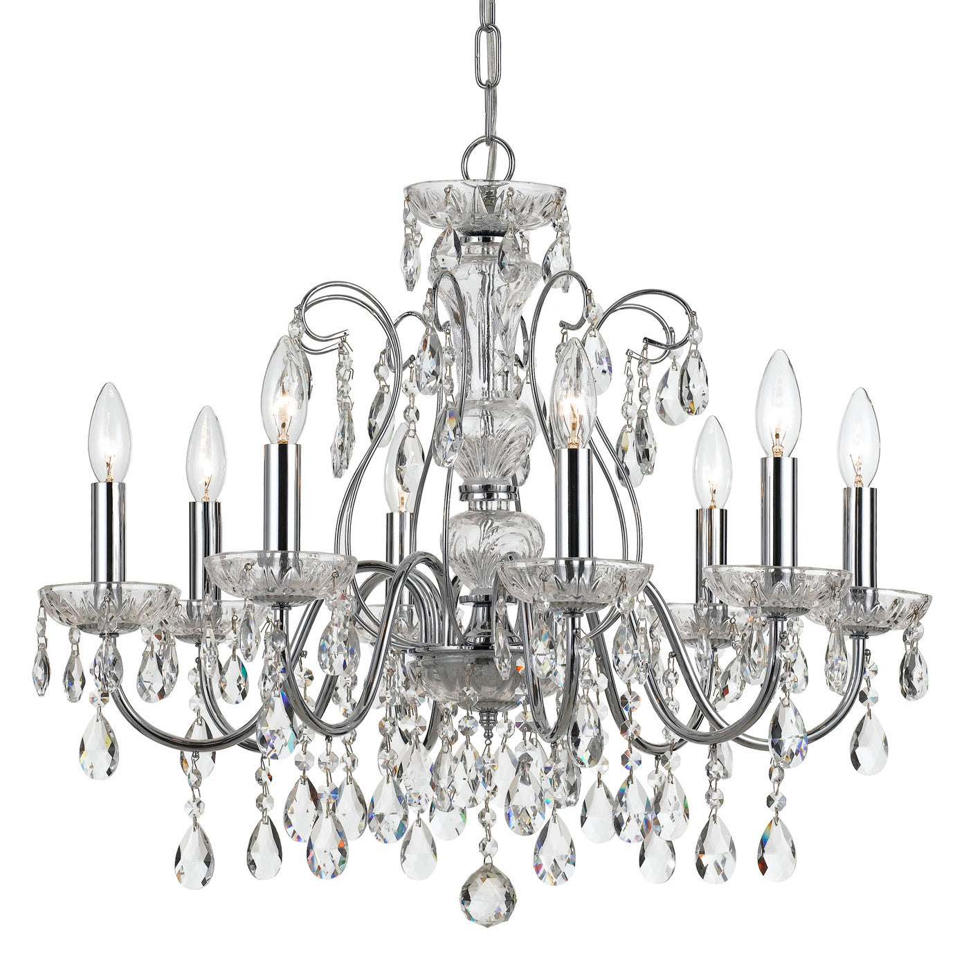 Crystorama - 3228-CH-CL-MWP - 12 Light Chandelier - Imperial - Polished Chrome