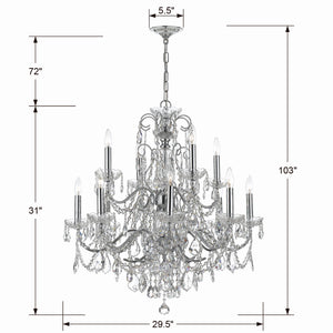 Crystorama - 3228-CH-CL-MWP - 12 Light Chandelier - Imperial - Polished Chrome