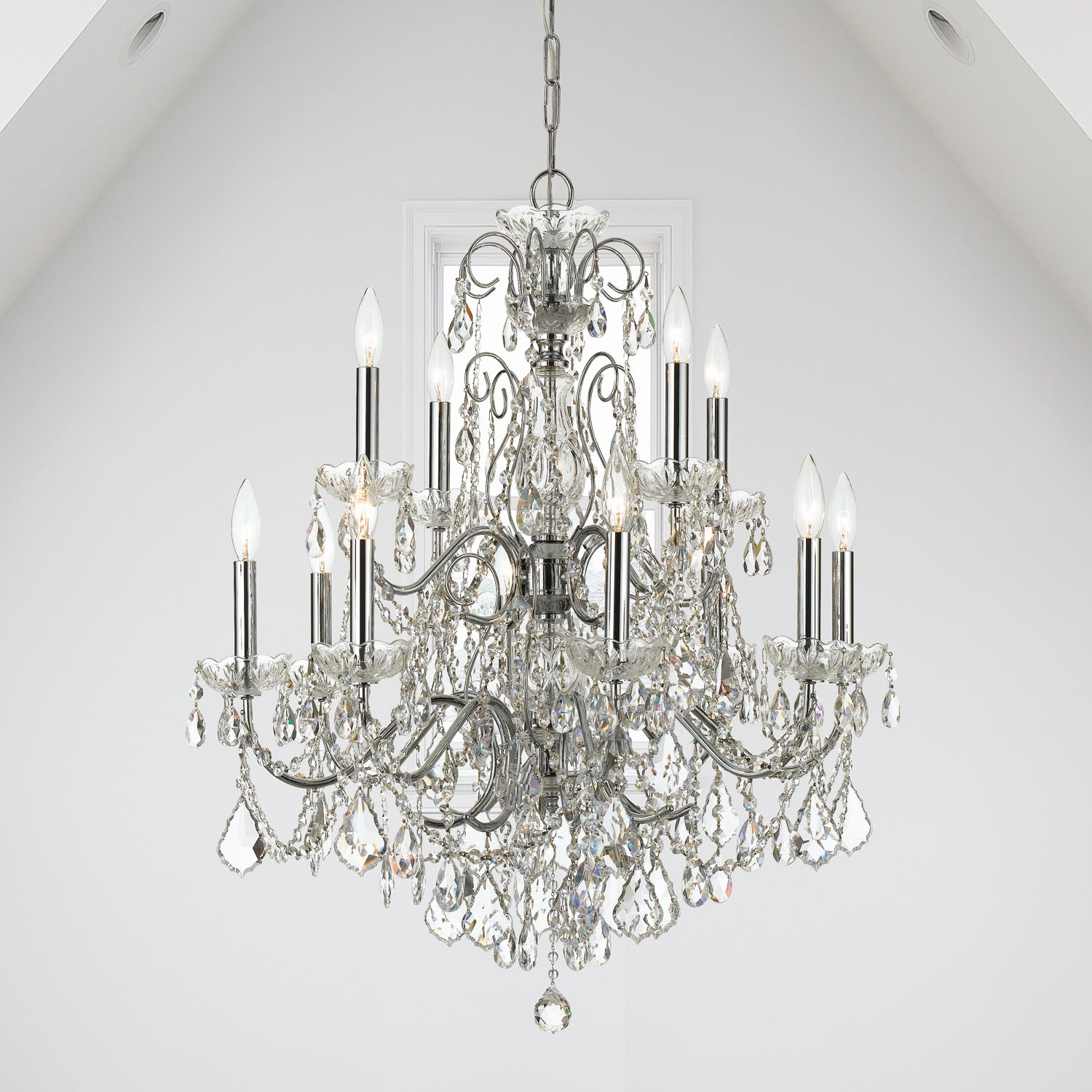 Crystorama - 3228-CH-CL-MWP - 12 Light Chandelier - Imperial - Polished Chrome