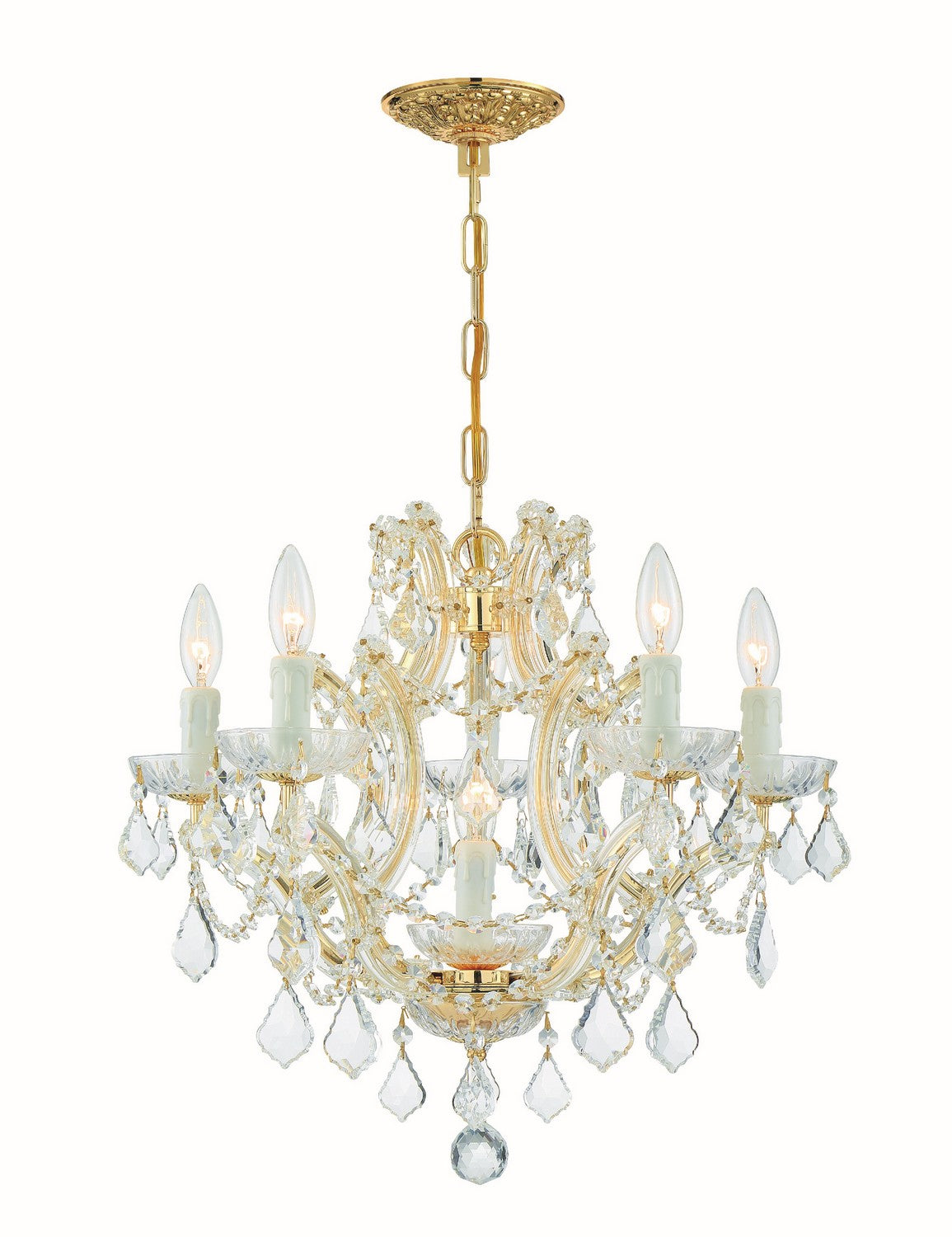 Crystorama - 4405-GD-CL-SAQ - Six Light Mini Chandelier - Maria Theresa - Gold