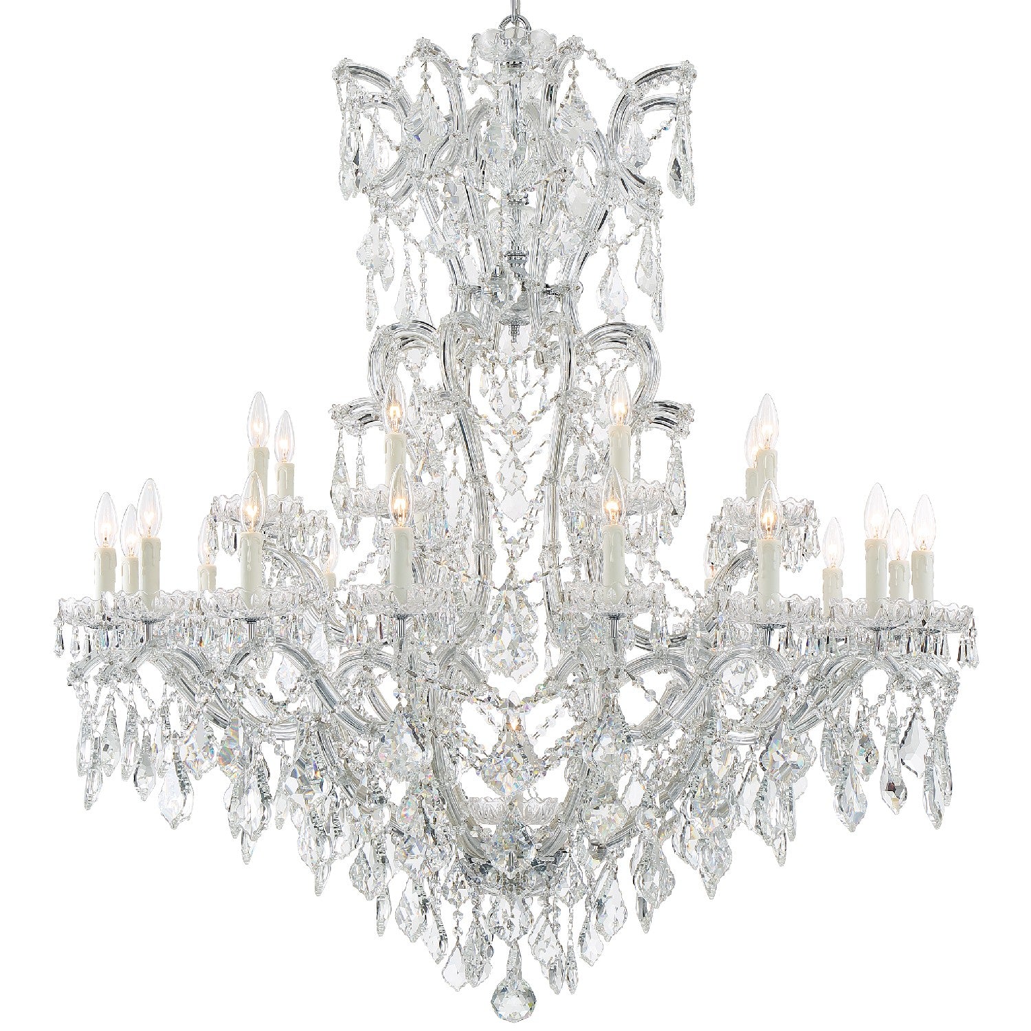 Crystorama - 4424-CH-CL-MWP - 25 Light Chandelier - Maria Theresa - Polished Chrome