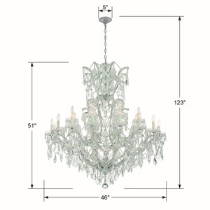 Crystorama - 4424-CH-CL-MWP - 25 Light Chandelier - Maria Theresa - Polished Chrome