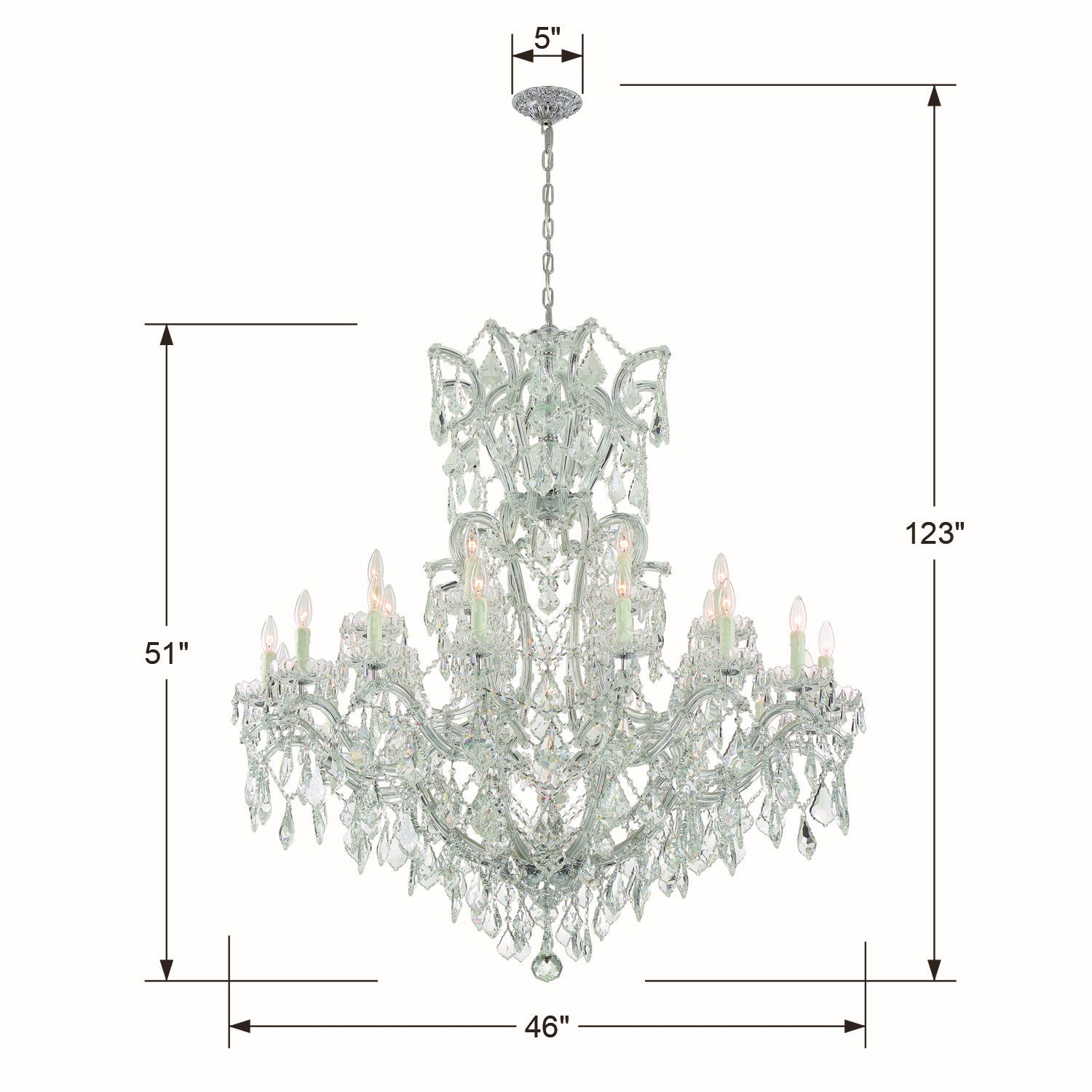 Crystorama - 4424-CH-CL-S - 25 Light Chandelier - Maria Theresa - Polished Chrome