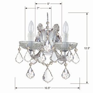 Crystorama - 4472-CH-CL-S - Two Light Wall Sconce - Maria Theresa - Polished Chrome