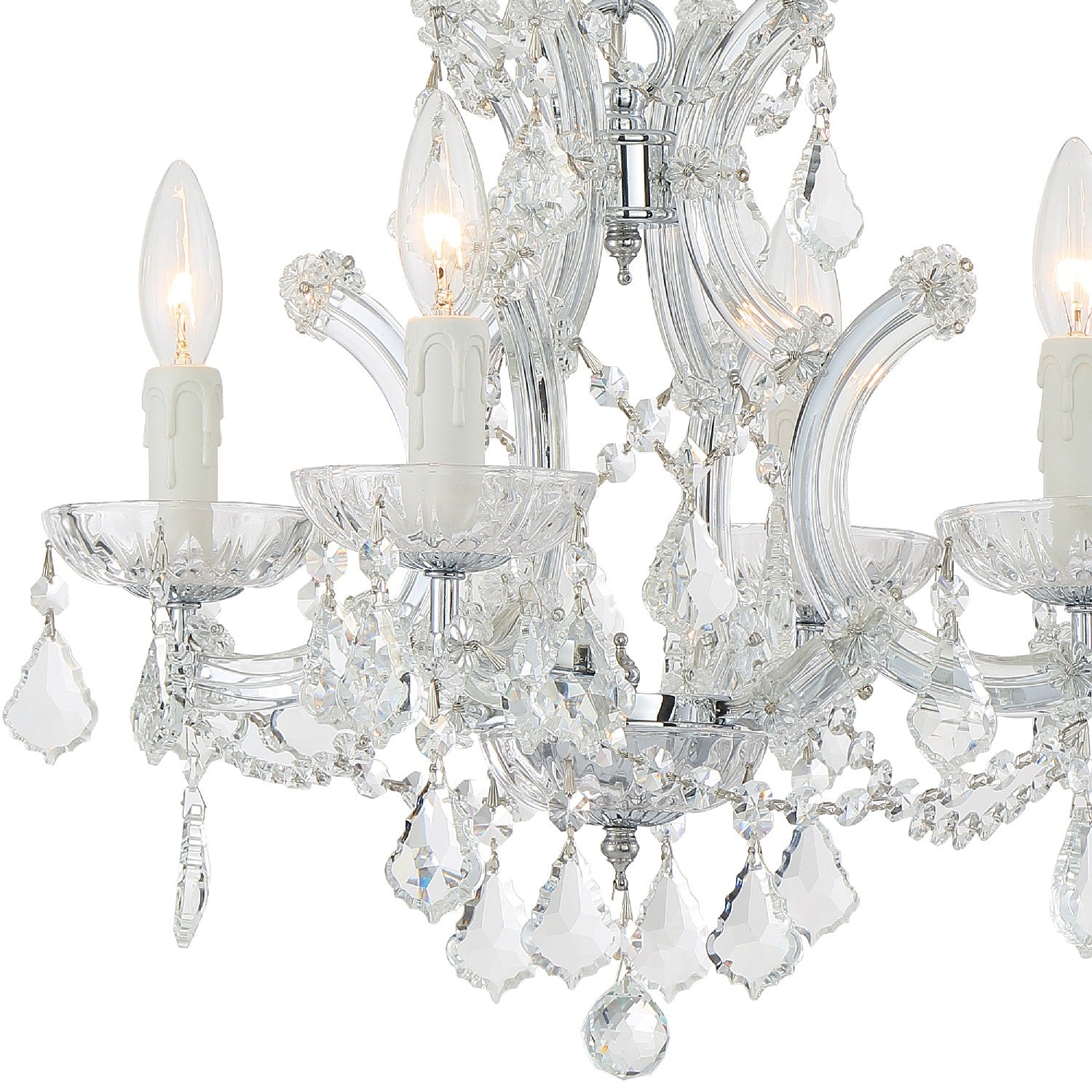 Crystorama - 4474-CH-CL-S - Four Light Mini Chandelier - Maria Theresa - Polished Chrome