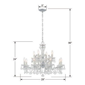 Crystorama - 4479-CH-CL-SAQ - 12 Light Chandelier - Maria Theresa - Polished Chrome