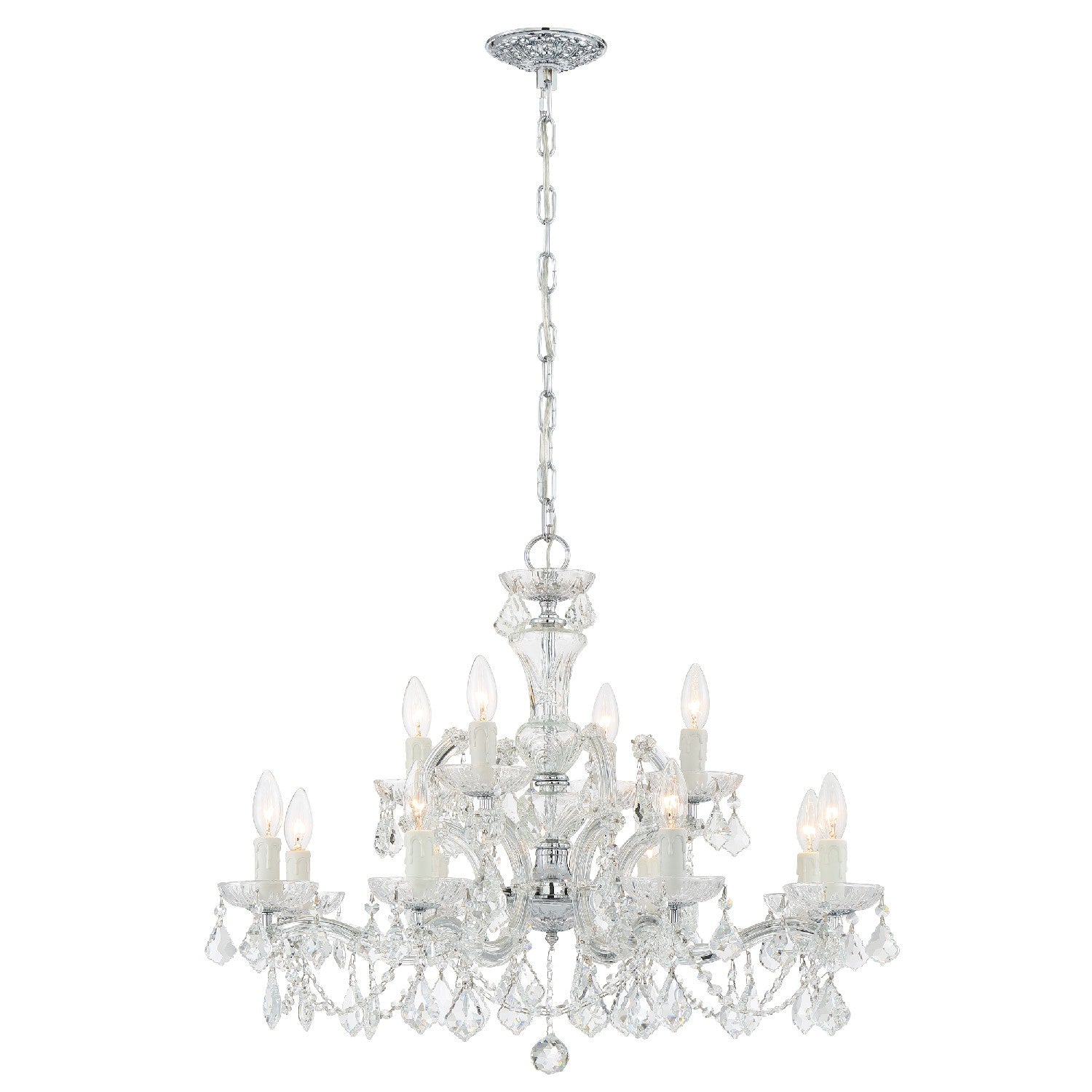 Crystorama - 4479-CH-CL-SAQ - 12 Light Chandelier - Maria Theresa - Polished Chrome