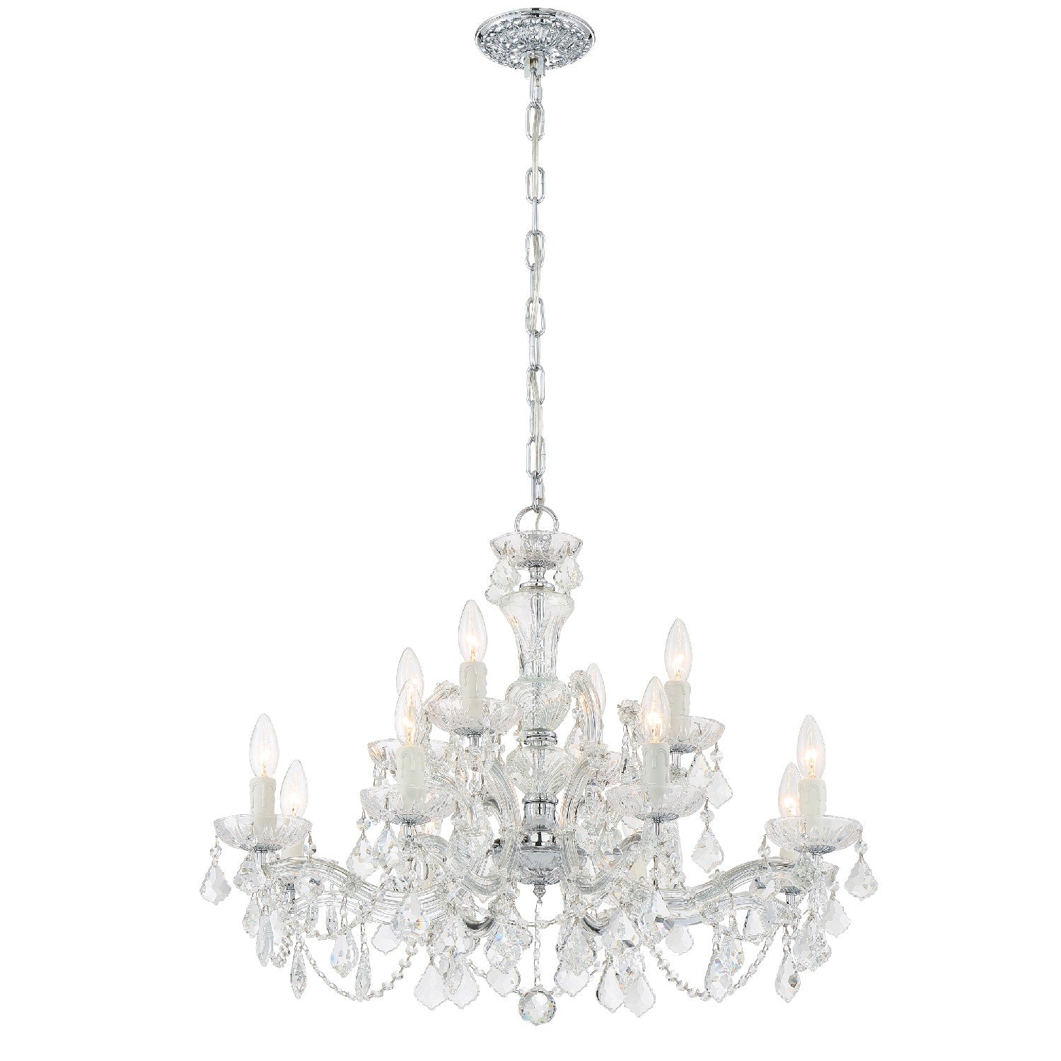 Crystorama - 4479-CH-CL-SAQ - 12 Light Chandelier - Maria Theresa - Polished Chrome