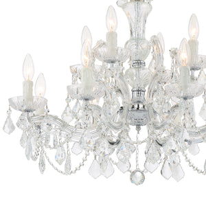 Crystorama - 4479-CH-CL-SAQ - 12 Light Chandelier - Maria Theresa - Polished Chrome