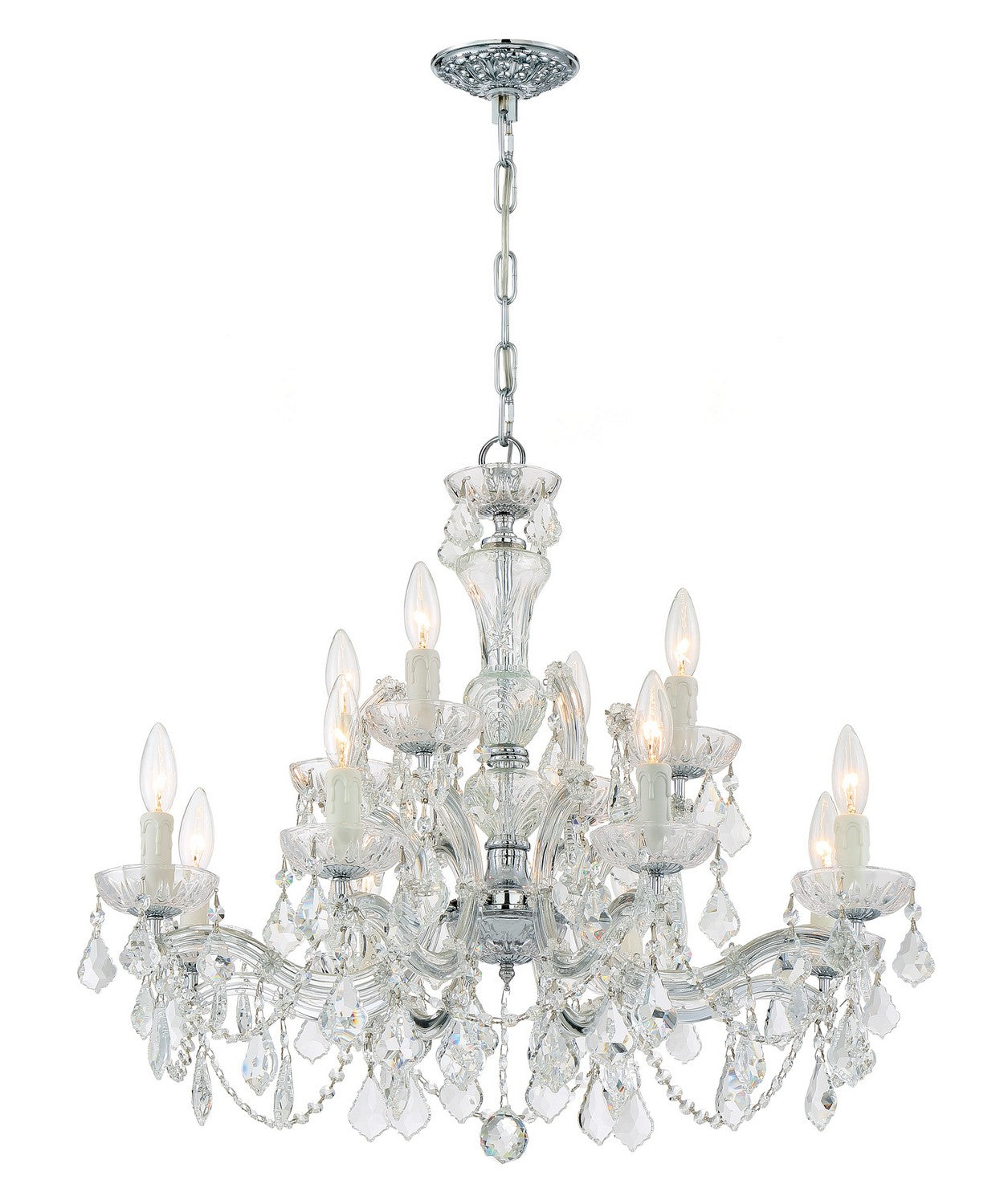 Crystorama - 4479-CH-CL-SAQ - 12 Light Chandelier - Maria Theresa - Polished Chrome