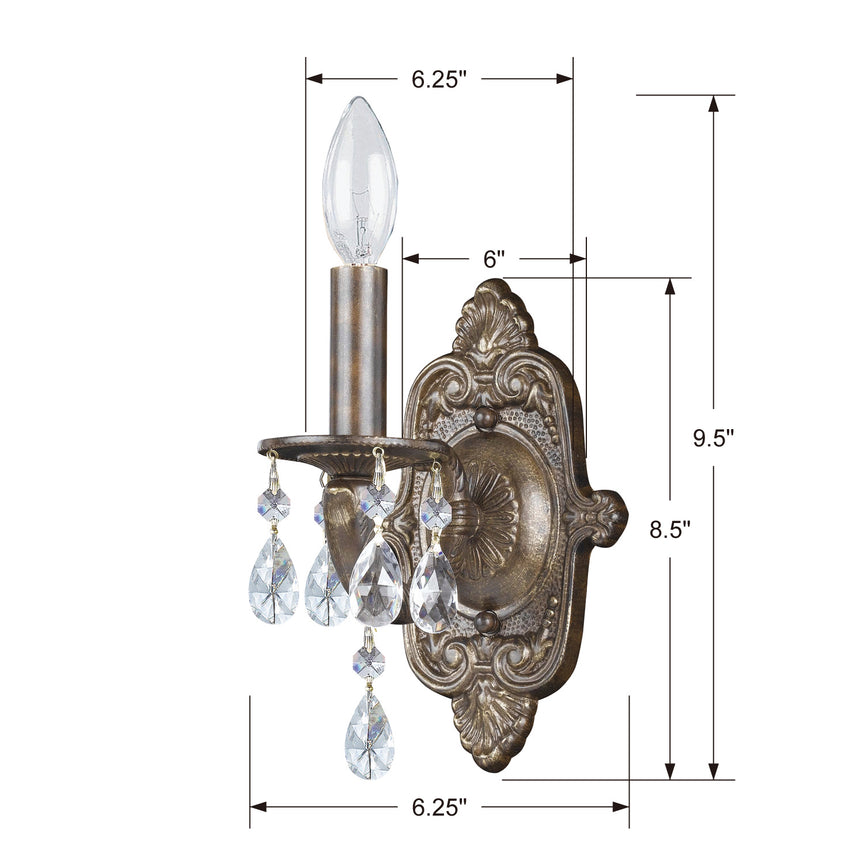 Crystorama - 5021-VB-CL-MWP - One Light Wall Sconce - Paris Market - Venetian Bronze