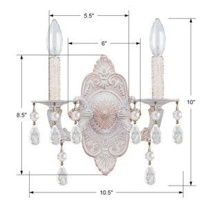 Crystorama - 5022-AW-CL-MWP - Two Light Wall Sconce - Paris Market - Antique White