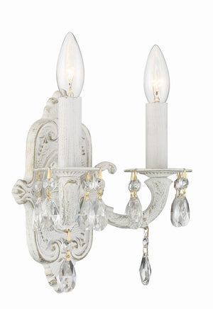 Crystorama - 5022-AW-CL-MWP - Two Light Wall Sconce - Paris Market - Antique White