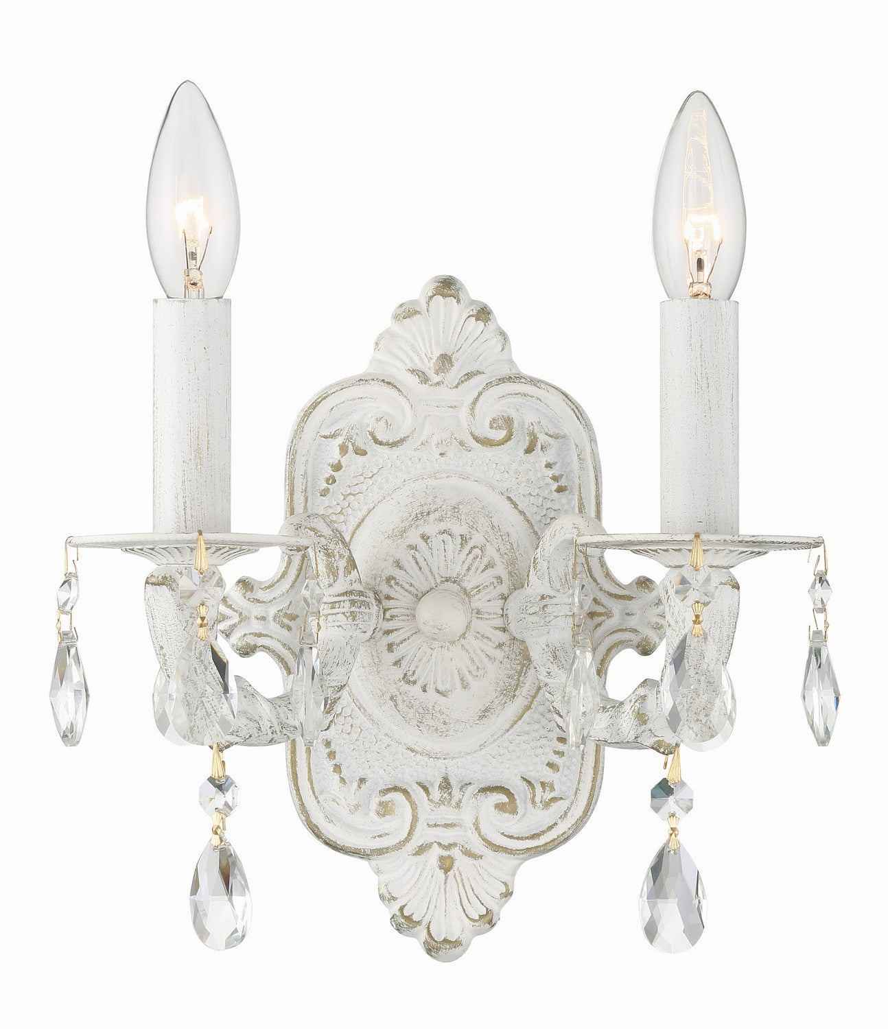 Crystorama - 5022-AW-CL-SAQ - Two Light Wall Sconce - Paris Market - Antique White