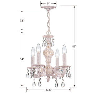 Crystorama - 5024-AW-CL-MWP - Four Light Mini Chandelier - Paris Market - Antique White