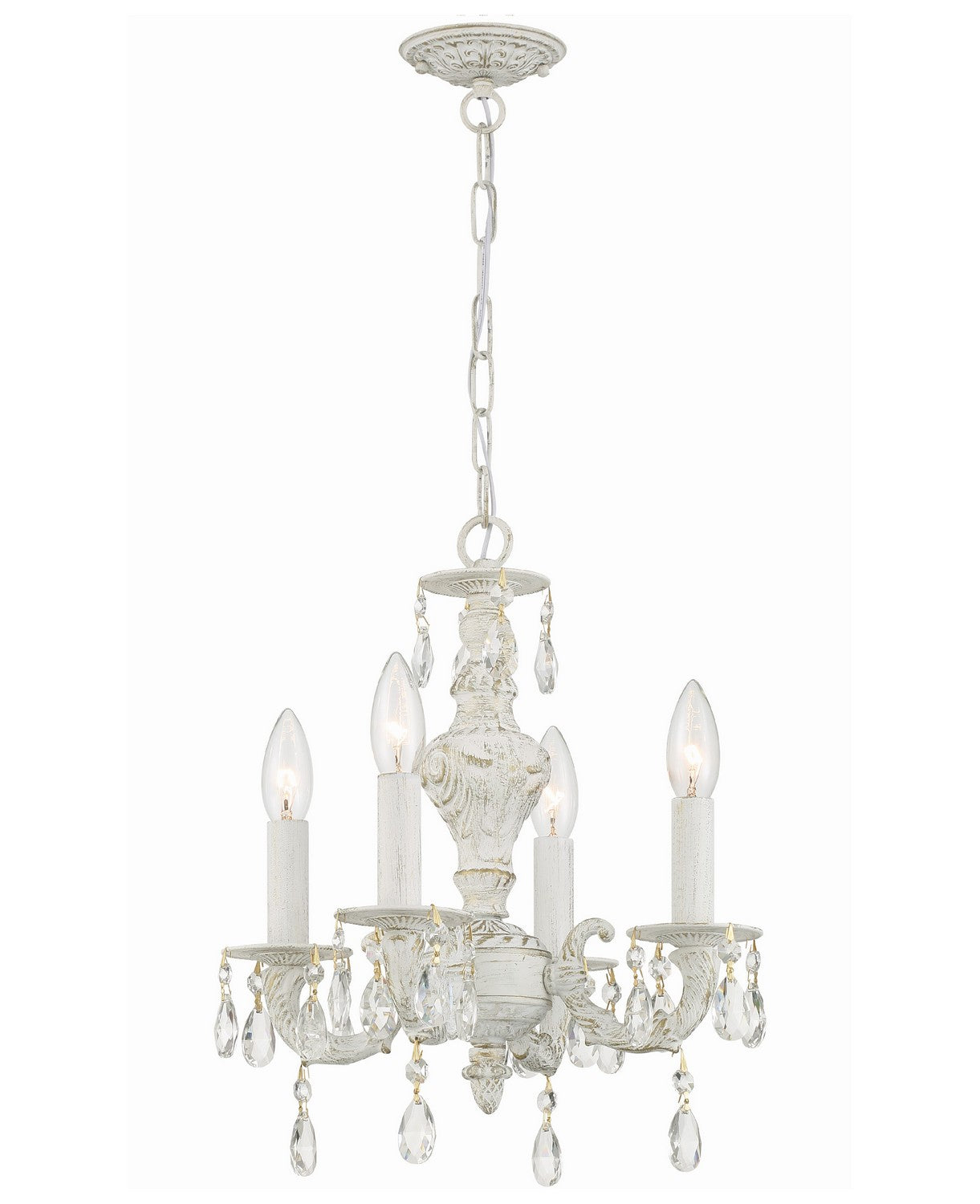 Crystorama - 5024-AW-CL-MWP - Four Light Mini Chandelier - Paris Market - Antique White