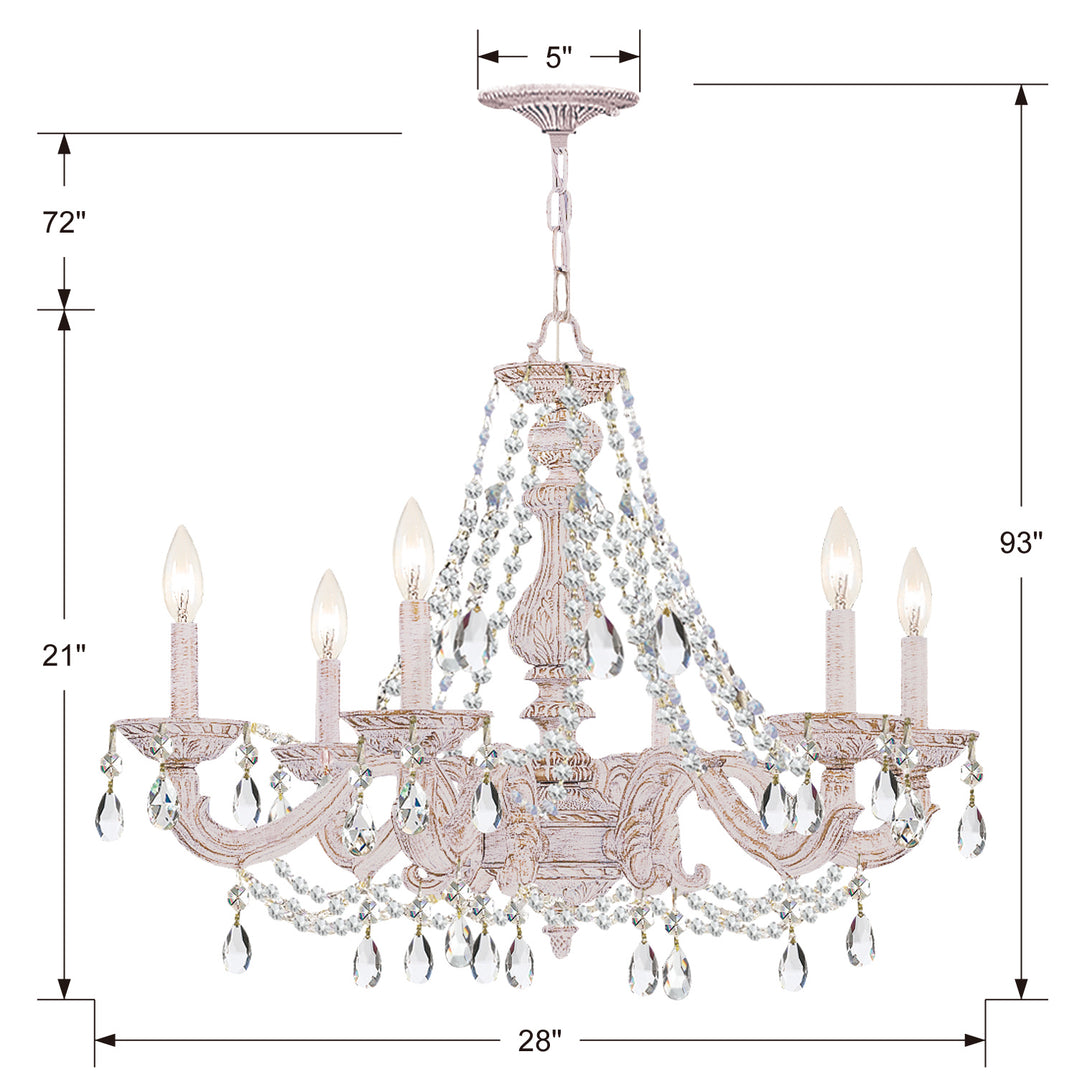 Crystorama - 5026-AW-CL-MWP - Six Light Chandelier - Paris Market - Antique White