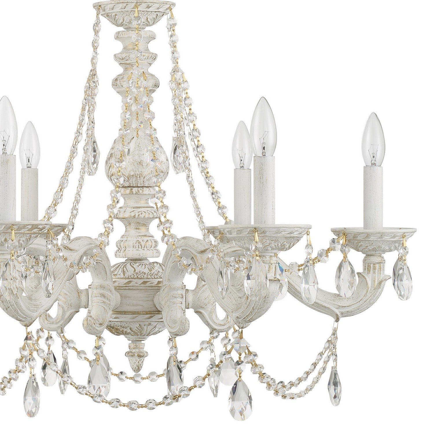 Crystorama - 5026-AW-CL-MWP - Six Light Chandelier - Paris Market - Antique White