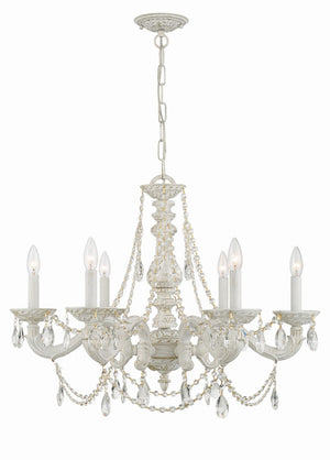 Crystorama - 5026-AW-CL-SAQ - Six Light Chandelier - Paris Market - Antique White