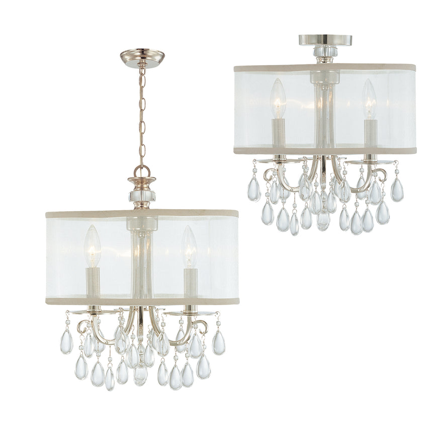 Crystorama - 5623-CH - Three Light Mini Chandelier - Hampton - Polished Chrome