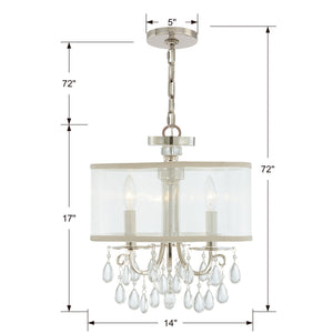 Crystorama - 5623-CH - Three Light Mini Chandelier - Hampton - Polished Chrome