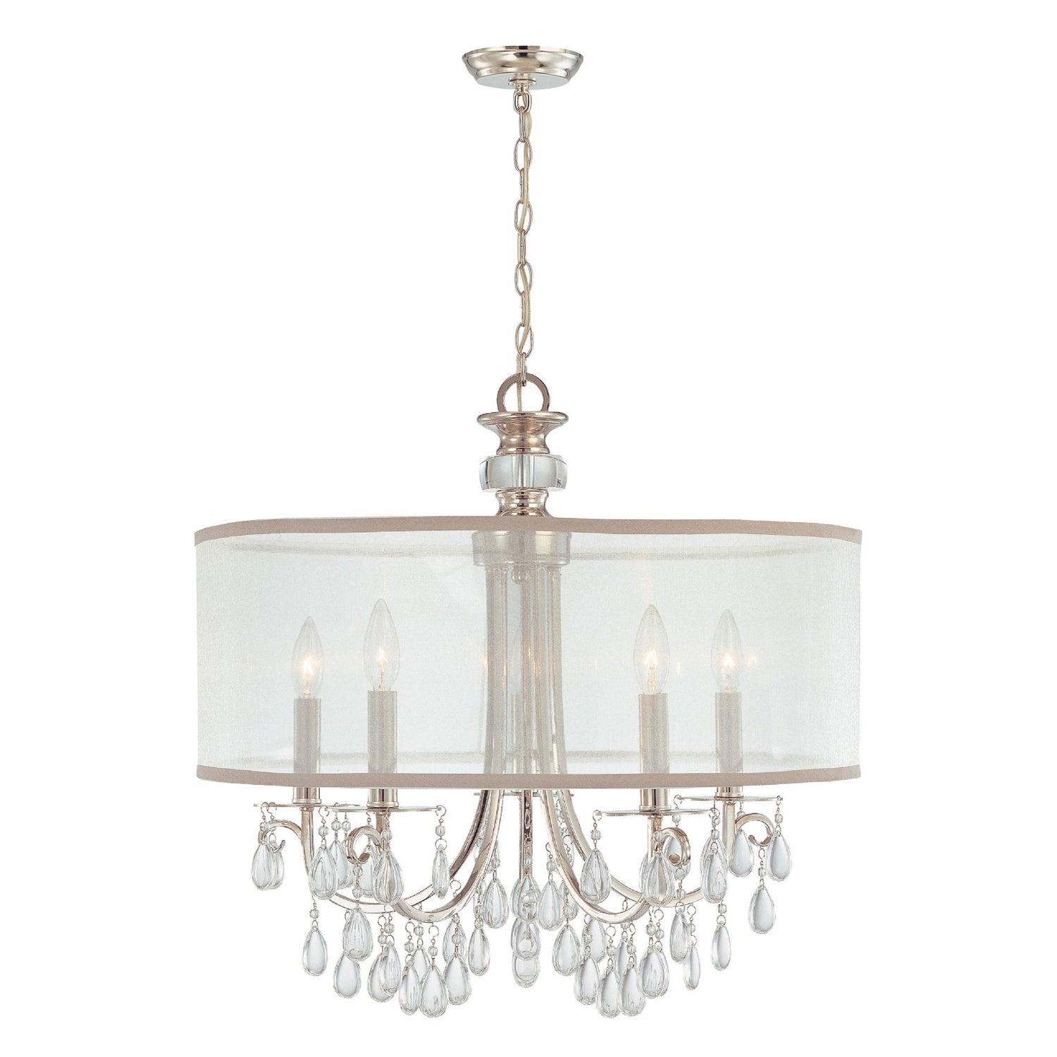 Crystorama - 5625-CH - Five Light Chandelier - Hampton - Polished Chrome