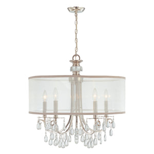 Crystorama - 5625-CH - Five Light Chandelier - Hampton - Polished Chrome