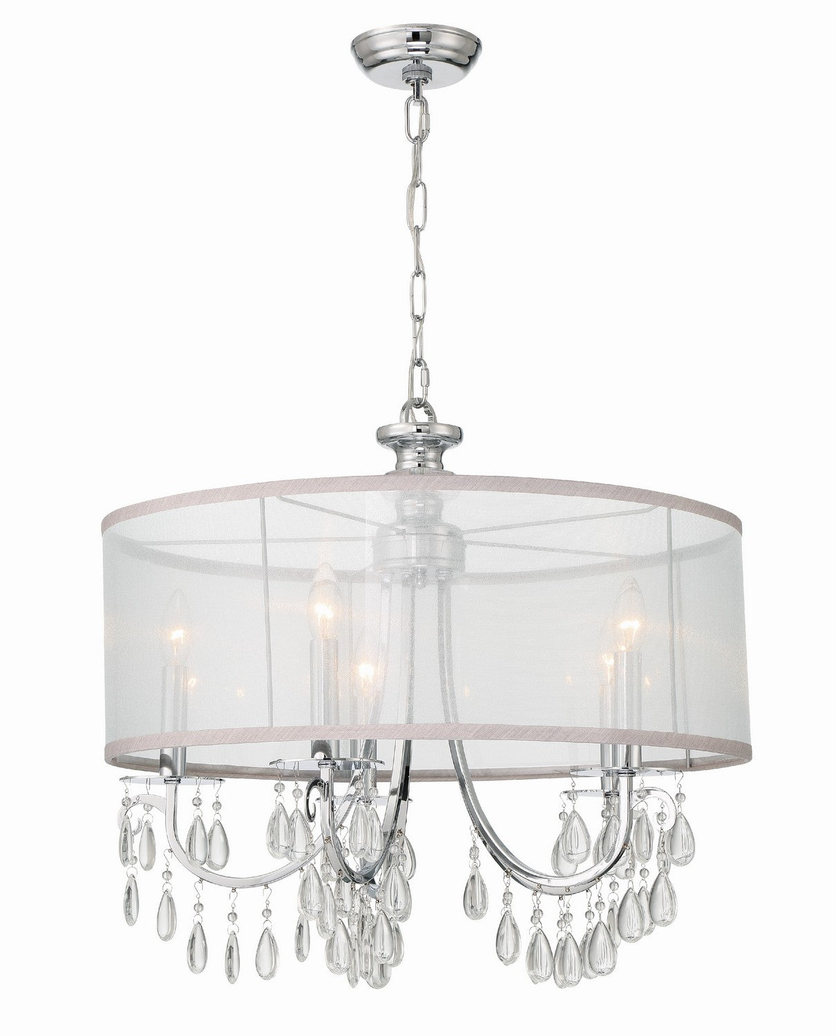 Crystorama - 5625-CH - Five Light Chandelier - Hampton - Polished Chrome