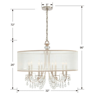 Crystorama - 5628-CH - Eight Light Chandelier - Hampton - Polished Chrome