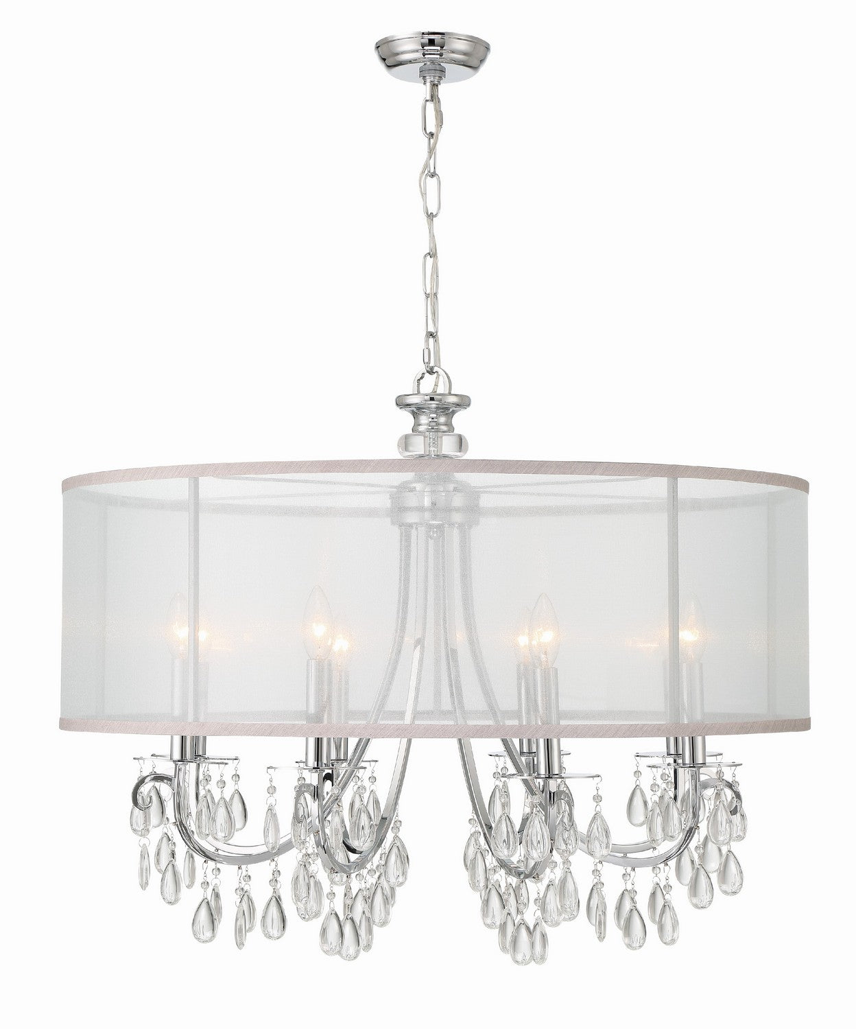 Crystorama - 5628-CH - Eight Light Chandelier - Hampton - Polished Chrome