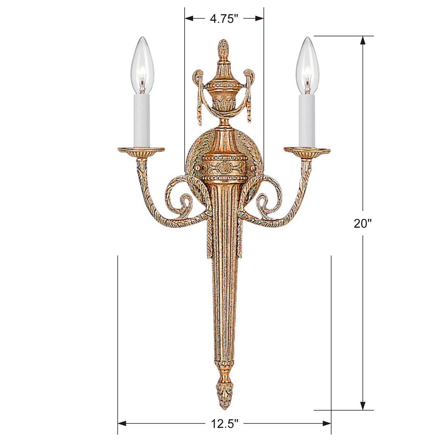 Crystorama - 662-MB - Two Light Wall Sconce - Loxley - Matte Brass