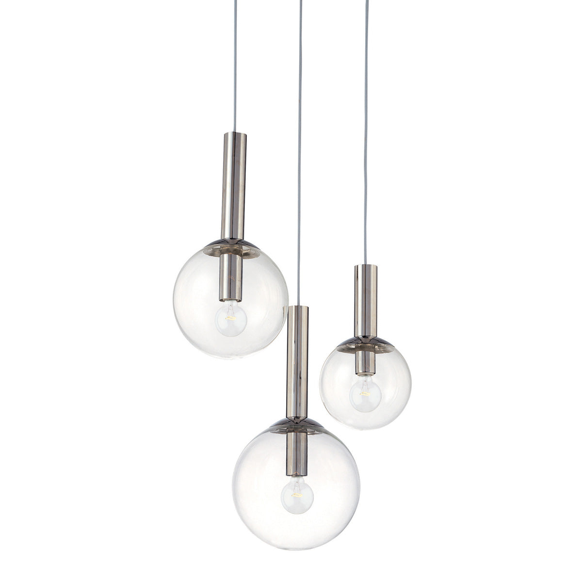 Sonneman - 3763.35 - Three Light Pendant - Bubbles - Polished Nickel