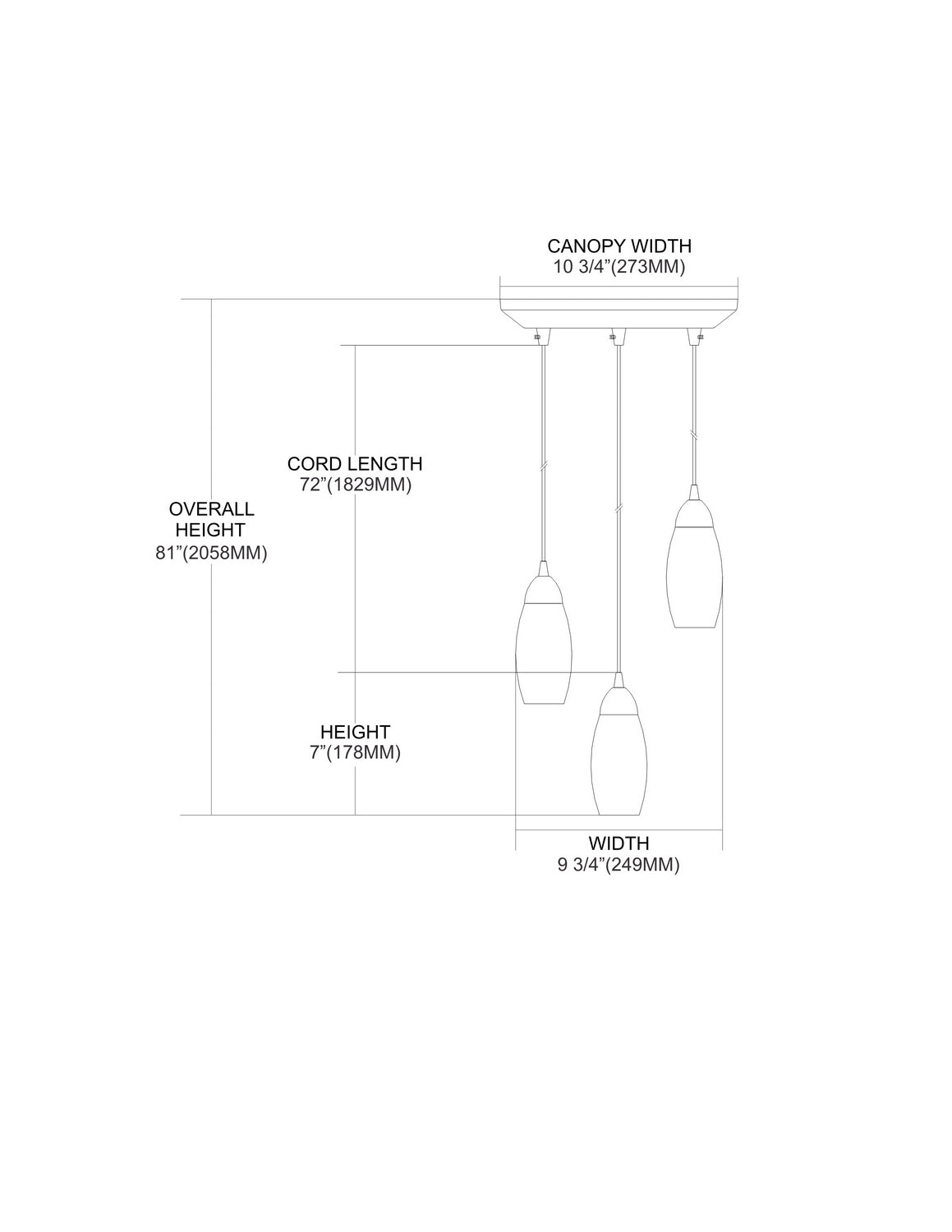 ELK Home - 110-3MT - Three Light Pendant - Milan - Satin Nickel