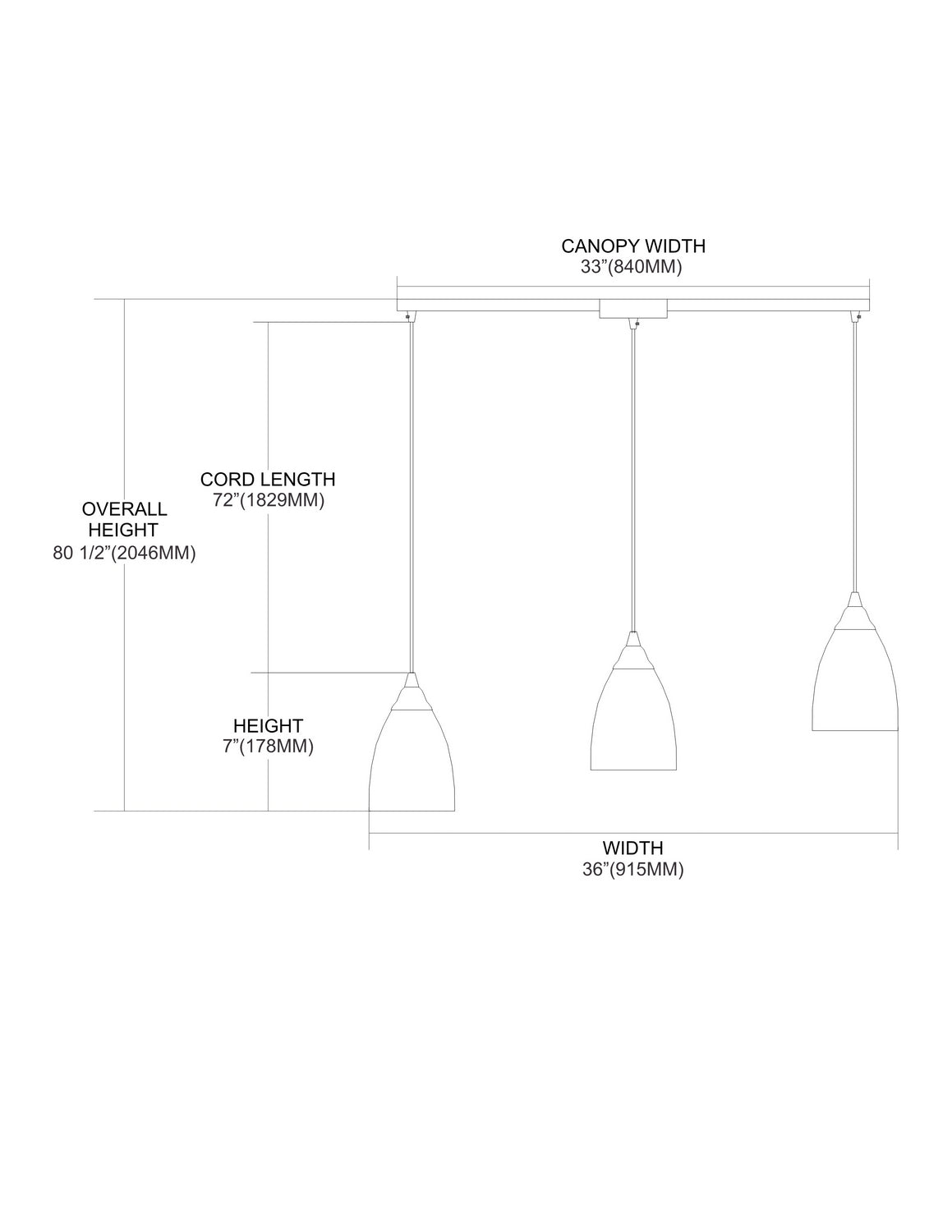 ELK Home - 406-3L-ES - Three Light Pendant - Classico - Dark Rust