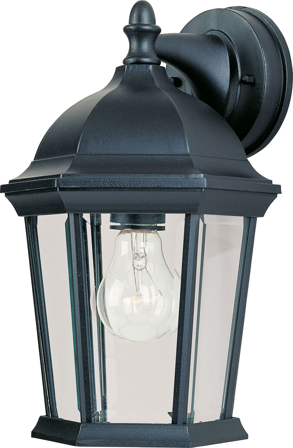 Maxim - 1024BK - One Light Outdoor Wall Lantern - Builder Cast - Black