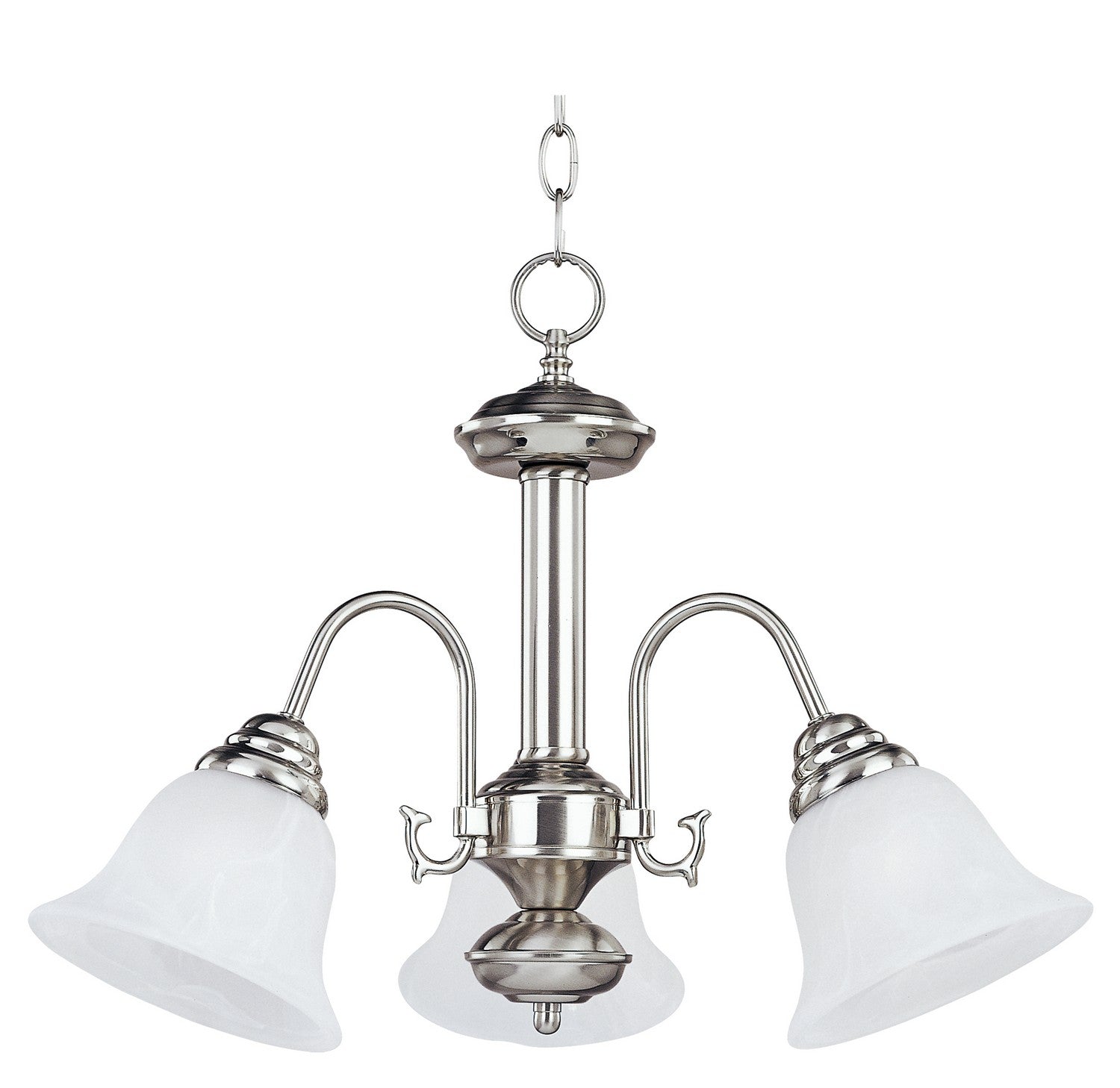 Maxim - 2697MRSN - Three Light Chandelier - Malaga - Satin Nickel