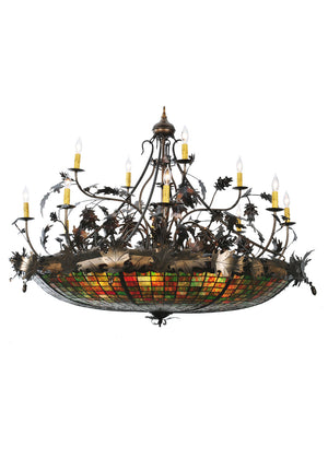 Meyda Tiffany - 100424 - 18 Light Chandelier - Greenbriar Oak - Antique Copper