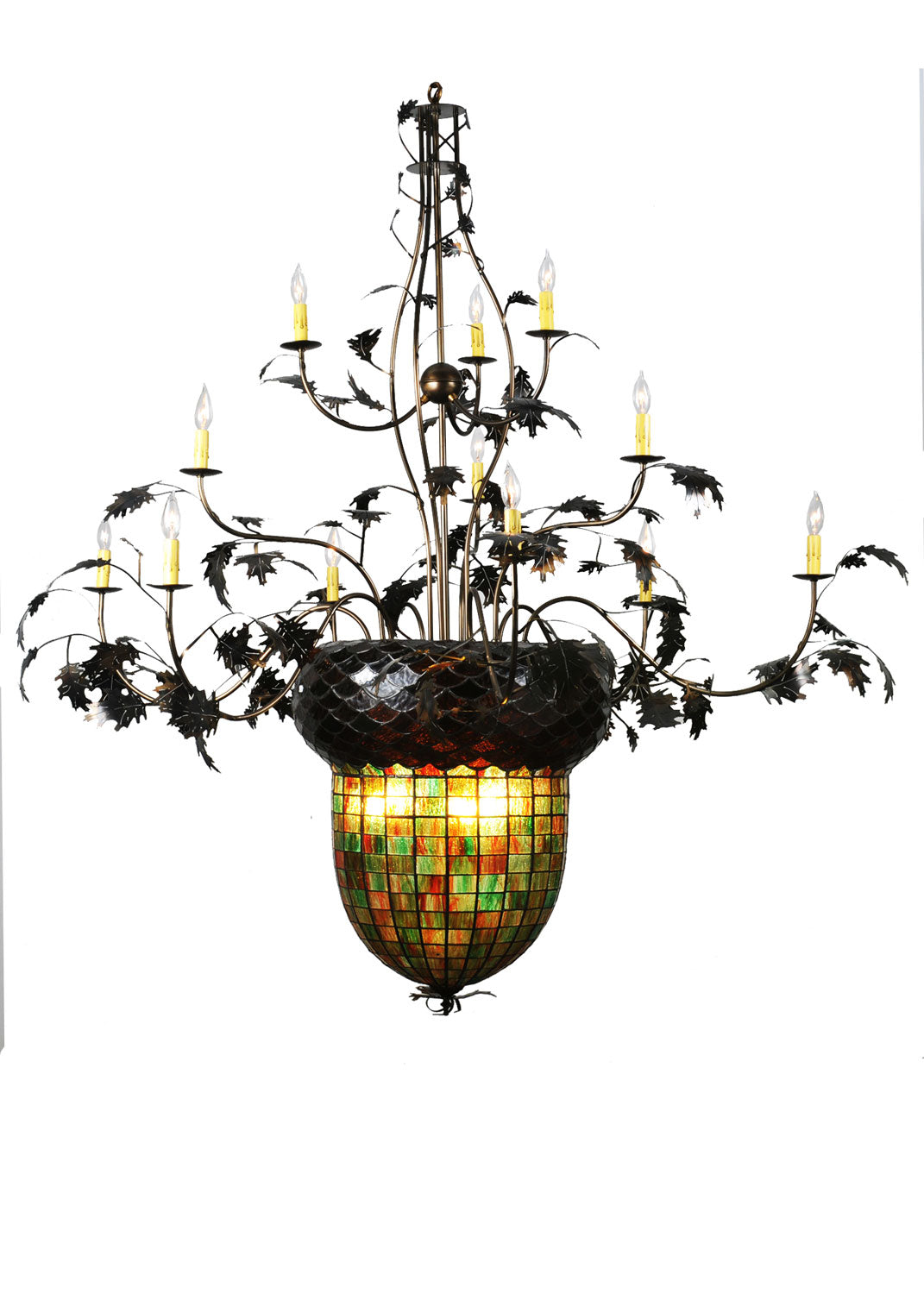 Meyda Tiffany - 100697 - 15 Light Chandelier - Greenbriar Oak - Antique Copper