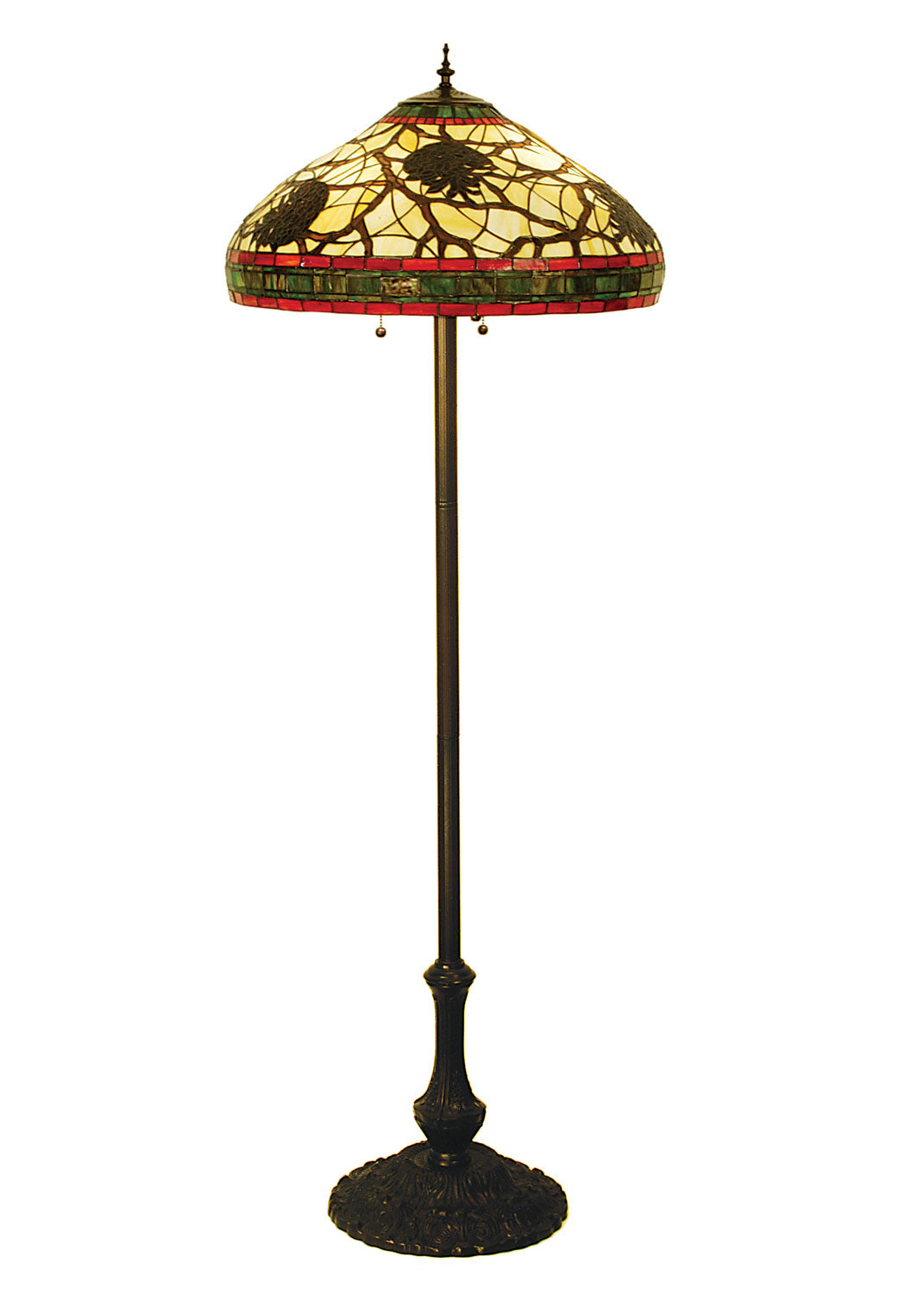 Meyda Tiffany - 103185 - Three Light Floor Lamp - Pinecone - Beige Xag Burgundy