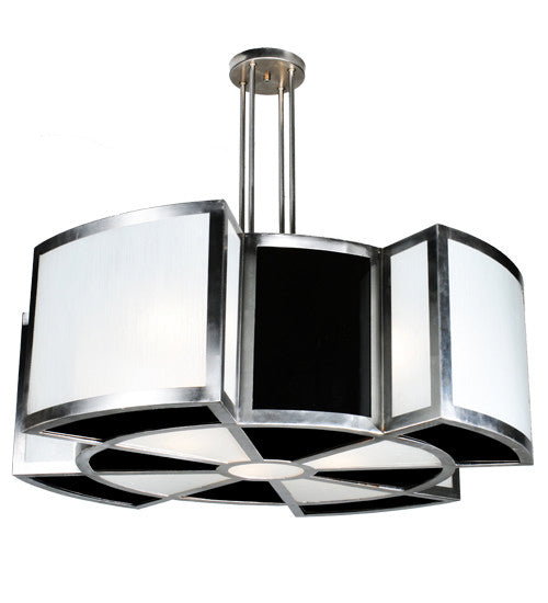 Meyda Tiffany - 103374 - Eight Light Pendant - Targette - Brushed Stainless Steel